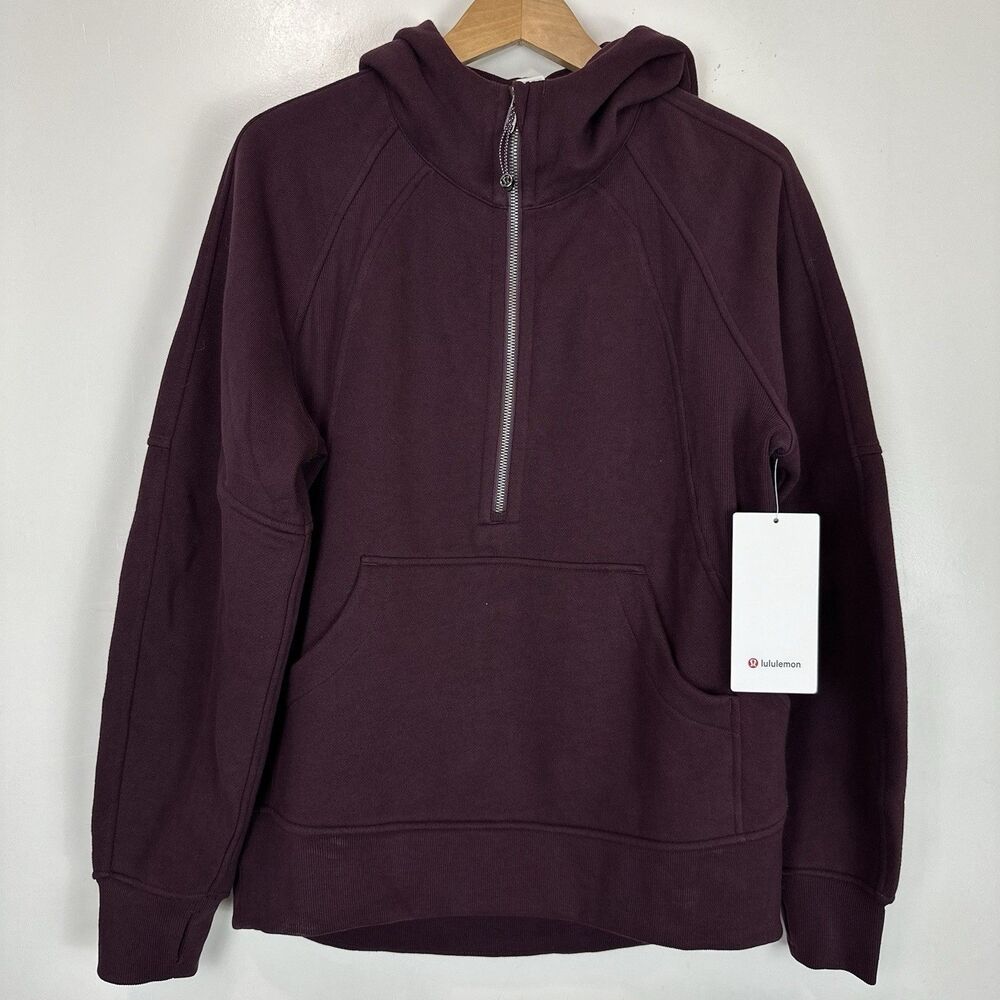 Lululemon Scuba Oversized Half Zip Long Hoodie Black Plum XS/S NWT Rare Cozy